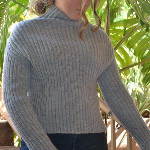 Women's Grey Handknit Sweater